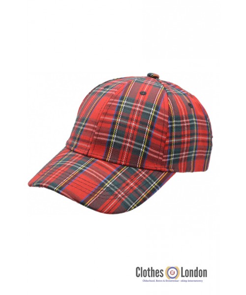 Bawełniana czapka z daszkiem SCOTTISH TARTAN HIGHLANDS Czerwona 