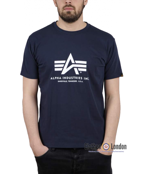 T-shirt ALPHA INDUSTRIES BASIC granatowy 