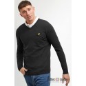 Sweter z wełny Merino V-neck (serek)  LYLE & SCOTT Czarny