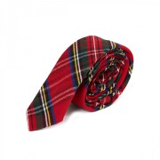 Krawat w szkocką kratę HARRINGTON  czerwony
