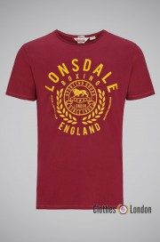T-shirt Lonsdale London New Romney Bordowy