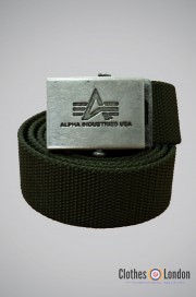 Pasek materiałowy z metalową klamrą Alpha Industries Oliwkowy