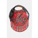 Czarna czapka z daszkiem z czerwoną szkocką kratkę w wewnątrz Harrington x Béton Ciré