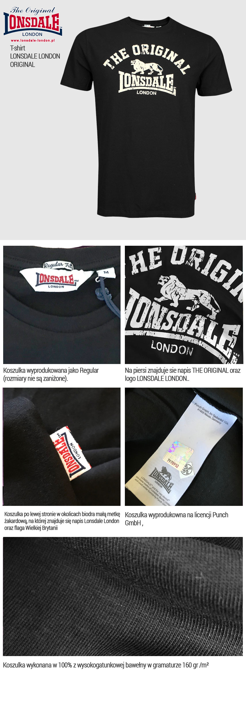 T-shirt Lonsdale London ORIGINAL Czarny class=